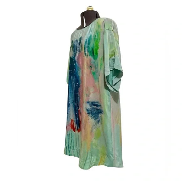 Anthropologie Maeve Painted 100% Silk Watercolor Tunic Dress Size XS - Picture 7 of 14